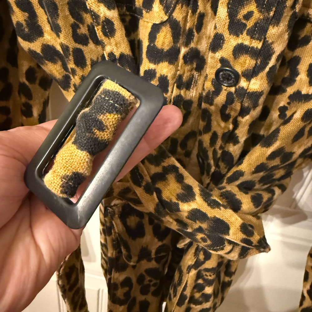 Lauren by Ralph Lauren Linen Leopard Print Button-Up Jacket size XL - Picture 6 of 11